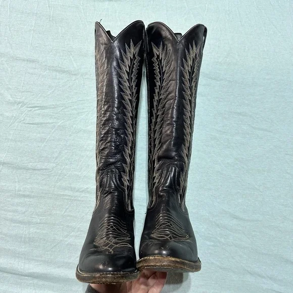 Vintage Larry Mahan Women's Boots Size 5.5B 1981 Embroidered Western Cowgirl